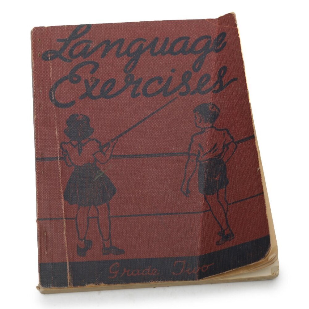 Vintage 1943 School Language Exercises Book Grade Two School Aid Elgin Simcoe
